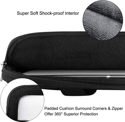 Laptop Bag 17 17.3 Inch, 360° Protective Laptop Case Sleeve with Shoulder Strap Compatible with 17-18 Inch Lenovo Asus Acer Dell Hp, Waterproof Computer Bag Slim Briefcase for Men Women, Black