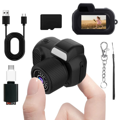 Mini Y3000 Keychain Camera 8MP Photo Tiny Digital Body Cameras Thumb Cam DV Micro Camcorder Support SD Card with Screen for Kids