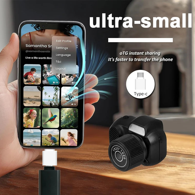 Mini Y3000 Keychain Camera 8MP Photo Tiny Digital Body Cameras Thumb Cam DV Micro Camcorder Support SD Card with Screen for Kids