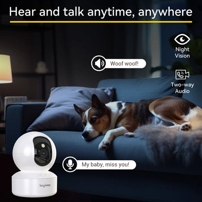 2K Pet Dog Camera with Phone App, 5G/2.4Ghz Wifi Indoor Security Baby Camera, 360° Pan & Tilt, 2-Way Audio, Night Vision