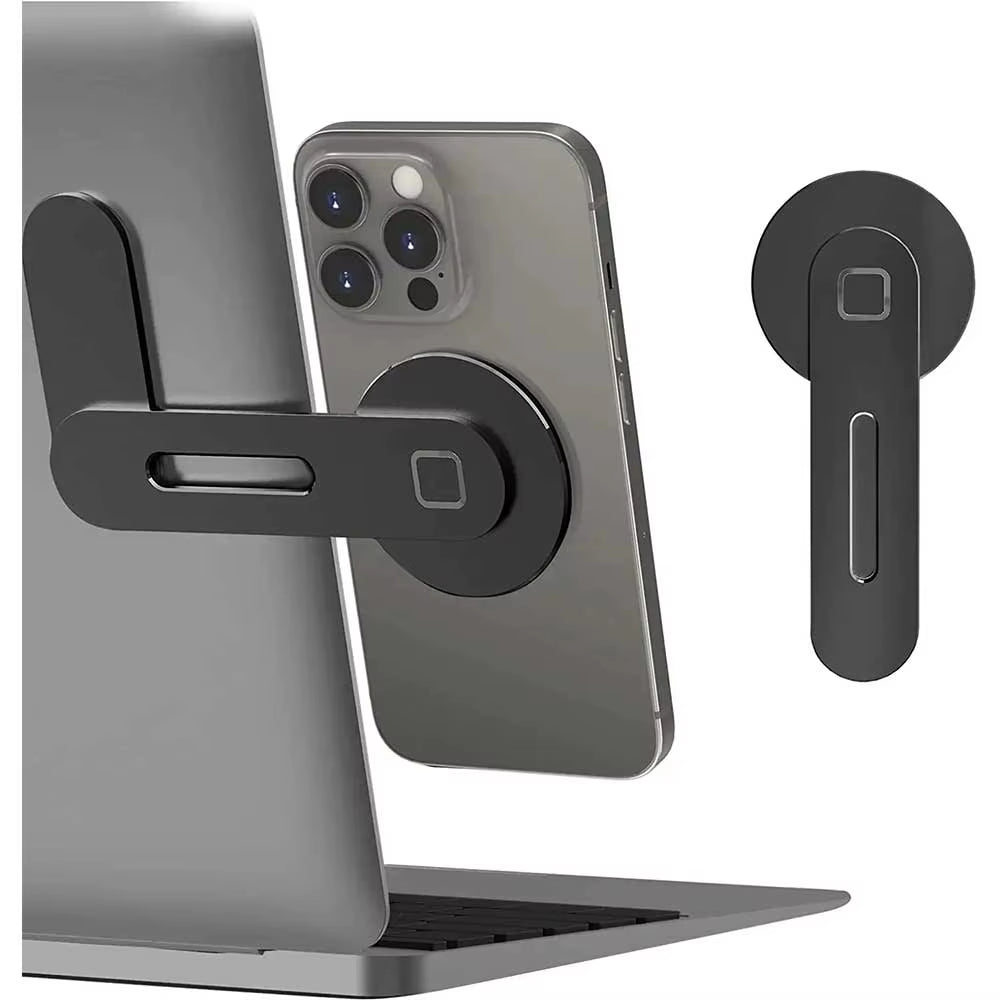 Adjustable Magnetic Laptop and Phone Holder with Foldable Design and Self-Adhesive Car Suspension Bracket