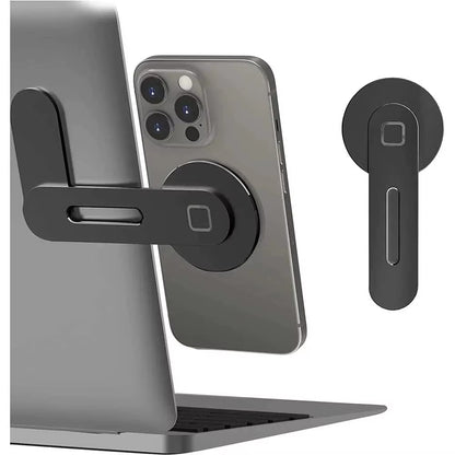 Adjustable Magnetic Laptop and Phone Holder with Foldable Design and Self-Adhesive Car Suspension Bracket